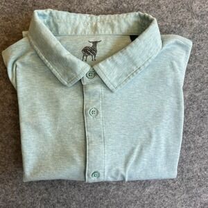 Raffi Shirt Men's XL Cotton Button‎ Up Polo Blue Soft Golf Preppy Casual Beach